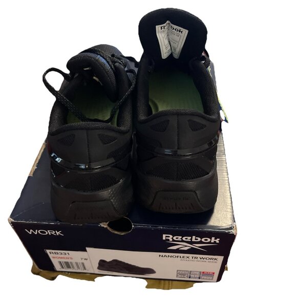 Reebok Work Nanoflex TR RB331 Women Sz 7W Black Composite Toe Work Shoes KHD1275 - Picture 3 of 6